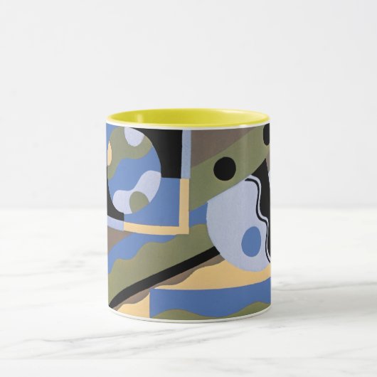 kunst Deco Pochoir Jazz Cubism Patroon Mok (Midden)