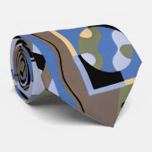  kunst Deco Pochoir Jazz Cubism Patroon Stropdas (Opgerold)