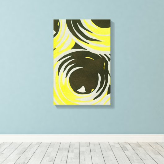 kunst deco Pochoir Jazz geometrische cirkels Canvas Afdruk (Insitu (Houten vloer))