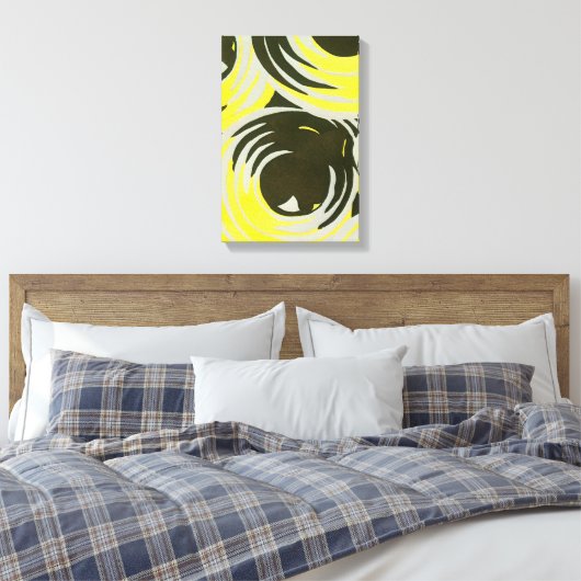  kunst deco Pochoir Jazz geometrische cirkels Canvas Afdruk (Insitu (Slaapkamer))