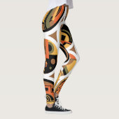  kunst deco Pochoir Jazz geometrische cirkels Leggings (Rechts)
