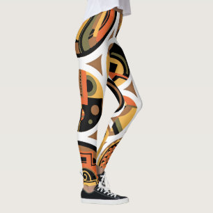  kunst deco Pochoir Jazz geometrische cirkels Leggings