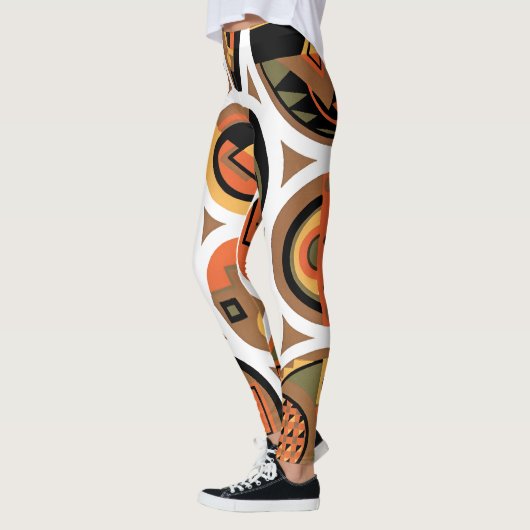  kunst deco Pochoir Jazz geometrische cirkels Leggings (Links)