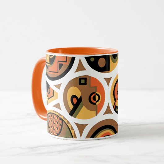  kunst deco Pochoir Jazz geometrische cirkels Mok (Voorkant links)