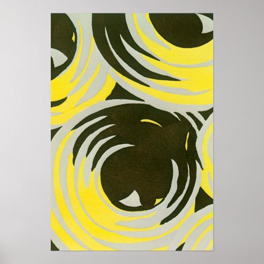 kunst deco Pochoir Jazz geometrische cirkels Poster (Voorkant)