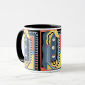 kunst Deco Pochoir Jazz Geometrische patronen Mok (Voorkant links)