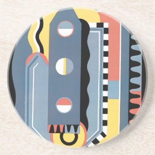  kunst Deco Pochoir Jazz Geometrische patronen Zandsteen Onderzetter