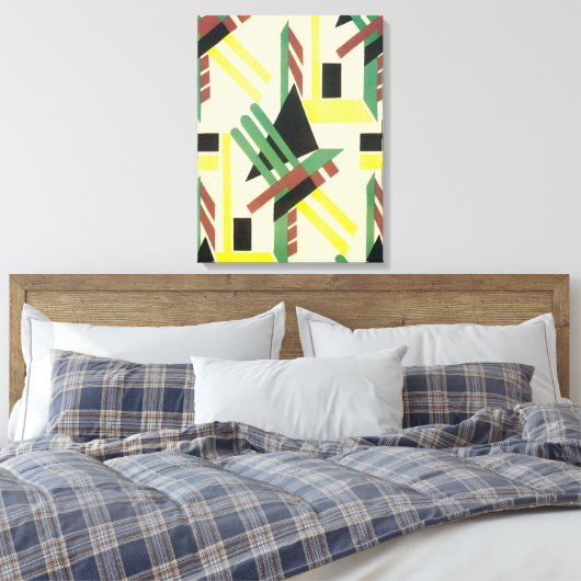 kunst Deco Pochoir Jazz Geometrische vormen Canvas Afdruk (Insitu (Slaapkamer))