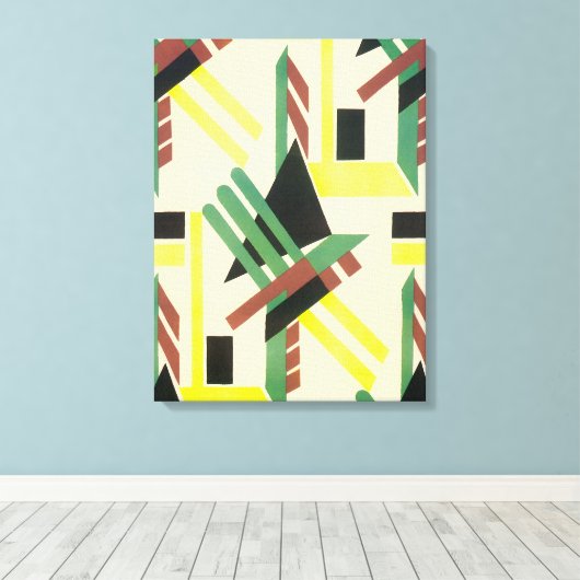 kunst Deco Pochoir Jazz Geometrische vormen Canvas Afdruk (Insitu (Houten vloer))