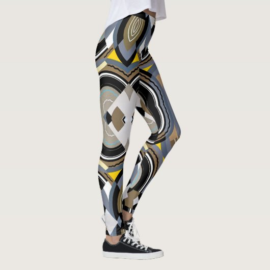 kunst Deco Pochoir Jazz Geometrische vormen Leggings (Rechts)