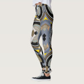 kunst Deco Pochoir Jazz Geometrische vormen Leggings (Links)