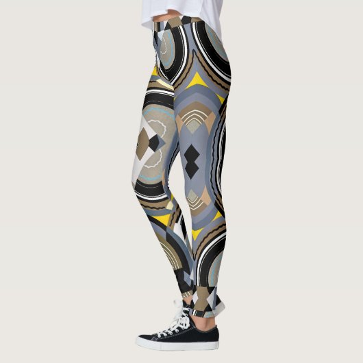 kunst Deco Pochoir Jazz Geometrische vormen Leggings (Links)