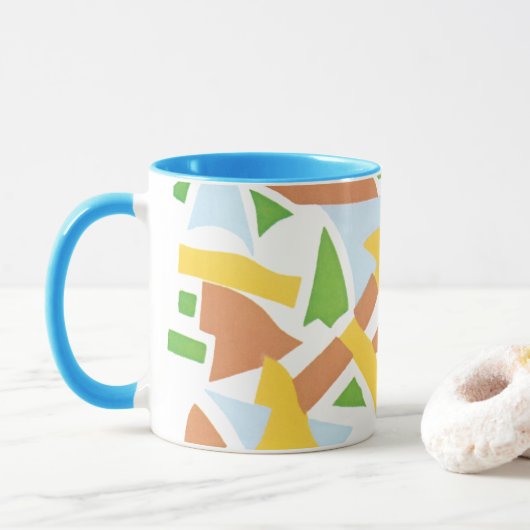  kunst Deco Pochoir Jazz Geometrische vormen Mok (Met donut)