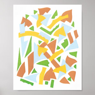 kunst Deco Pochoir Jazz Geometrische vormen Poster