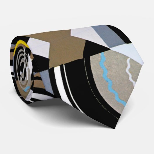  kunst Deco Pochoir Jazz Geometrische vormen Stropdas (Opgerold)