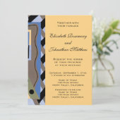  kunst Deco Pochoir Jazz Pattern Wedding Kaart (Staand voorkant)