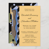  kunst Deco Pochoir Jazz Pattern Wedding Kaart (Voorkant / Achterkant)