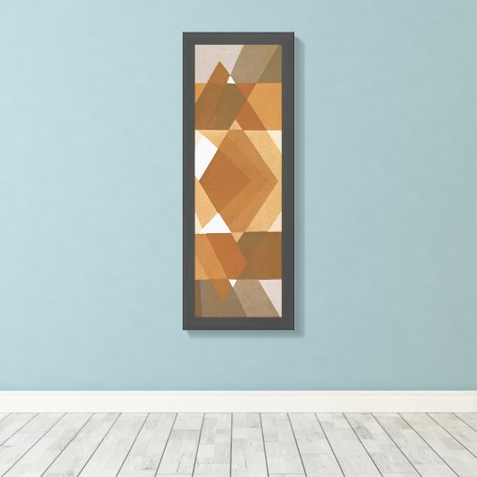  kunst Deco Pochoir Jazz Tan Geometric Shapes Canvas Afdruk (Insitu (Houten vloer))