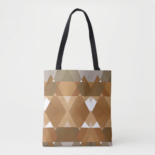  kunst Deco Pochoir Jazz Tan Geometric Shapes Draagtas (Voorkant)