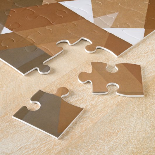 kunst Deco Pochoir Jazz Tan Geometric Shapes Legpuzzel (Zijkant)