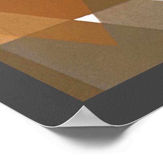 kunst Deco Pochoir Jazz Tan Geometric Shapes Poster (Hoek)