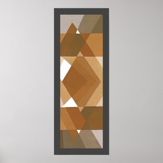 kunst Deco Pochoir Jazz Tan Geometric Shapes Poster (Voorkant)