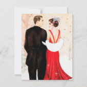 Kunst deco retro kerstfeest notitiekaartje (Voorkant)