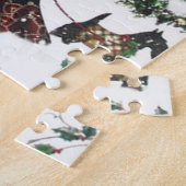 Kunst deco retro  kerstfeestdag legpuzzel (Zijkant)