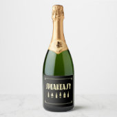 Kunst deco roaring 20: een heel makkelijk verbod sparkling wijnetiket (Voorkant)