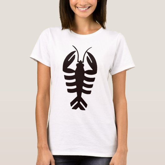  Kunst Deco Seafood, Lobster in het zwart T-shirt (Voorkant)
