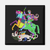Kunst Deco St. George de Drakenlaag Magneet (Voorkant)