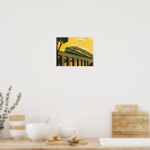 Kunst Deco Stijlvol  geïnspireerd poster trein (Keuken)