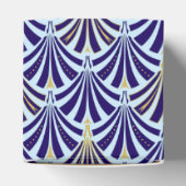 Kunst Deco-ventilatorpatroon - kobalt en hemelblau Bedankdoosjes (Bovenkant)