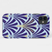 Kunst Deco-ventilatorpatroon - kobalt en hemelblau Case-Mate iPhone Case (Achterkant (horizontaal))