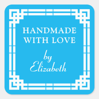 Kunst deco verwerkt met liefde vierkante sticker