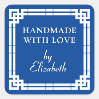 Kunst deco verwerkt met liefde vierkante sticker