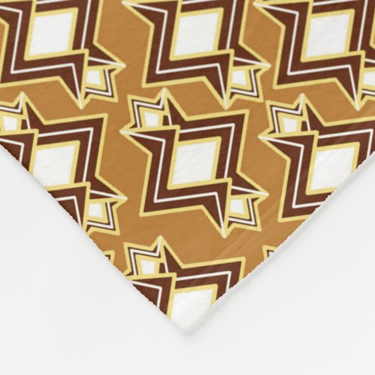 Kunst Deco Wallpaper Pattern, Tan and Brown Fleece Deken (Hoek)