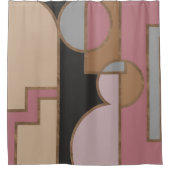 Kunst deco warme pastels #1 douchegordijn (Voorkant)