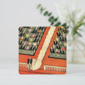  kunst Deco Wedding, Bride n Groom Uitnodiging (Staand voorkant)