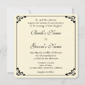  kunst Deco Wedding, Bride n Groom Uitnodiging (Achterkant)