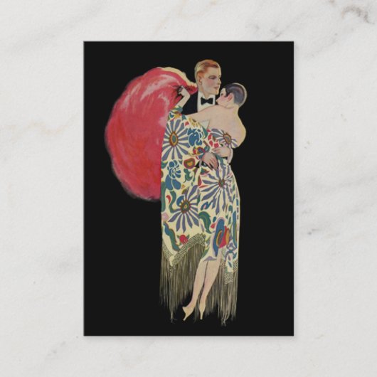 kunst Deco Wedding, Pas getrouwd Lovers Dansende Visitekaartje (Voorkant)