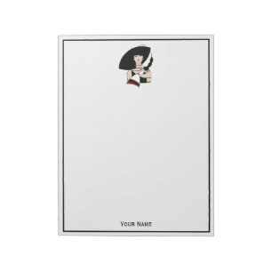  kunst Deco Woman die Pet draagt Handschoenen Kleu Notitieblok