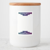 Kunst deco zonelement in donkere regenboog voedselcontainer etiket (Voorkant)