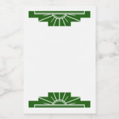 Kunst deco zonelement in donkergroen voedselcontainer etiket (Enkel label)