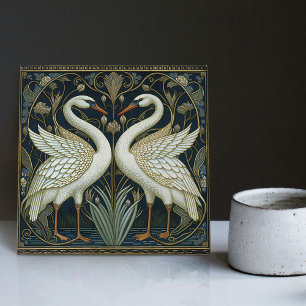 Kunst Deco zwaait wanddecoratie Art Nouveau Swan k Tegeltje