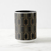 Kunst deco zwart en goud mok (Midden)