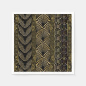 Kunst deco zwart en goud servet (Voorkant)