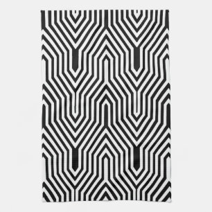 Kunst Decomometrisch - zwart-wit Theedoek