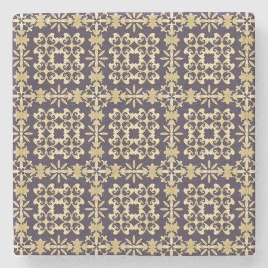 Kunst demaspatroon, gouden stenen onderzetter (Voorkant)