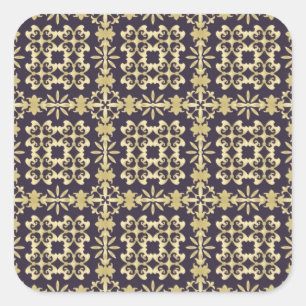 Kunst  demaspatroon, gouden vierkante sticker